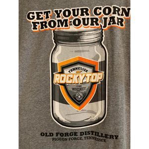 NWT SZ L Tennessee Rocky Top Whiskey Old Forge Distillery Get  Corn From Our Jar